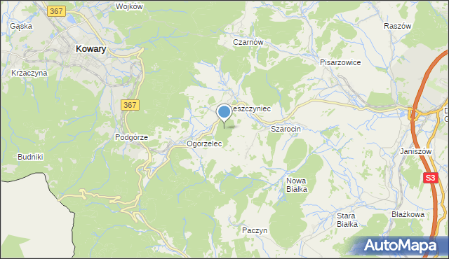 mapa Góra Suszyna, Góra Suszyna na mapie Targeo